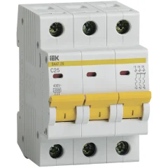 KARAT Авт. выкл. ВА47-29 3P C 25А 4,5кА IEK MVA20-3-025-C