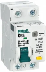 (АВДТ) 1Р+N 63А 30мА тип AC х-ка C ДИФ-103 4.5кА DEKraft 16058DEK