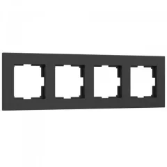 Рамка на 4 поста Slab (черный матовый) W0042908 Werkel a062802