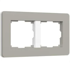 Рамка на 2 поста Split (дымчатый/белый, soft-touch) W0023067 Werkel a067260
