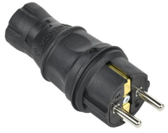 Вилка прямая 16А IP44 черная GENERICA EVK20-016-01-44-K02-G