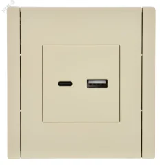 FORTE&PIANO Розетка USB A+C 18Вт FP451 ваниль IEK FP-U22-018-K10