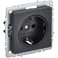 BRITE Роз. с з/к без з/ш 16А РС11-1-0-БрЧ черн. IEK BR-R11-16-K02