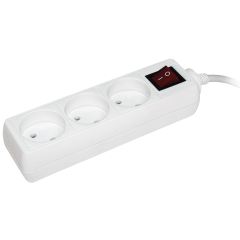 Удлинитель У3К-выкл. 3 места 2P/5метров 2х0.75мм2 10А/250 IEK WYP10-06-03-05-K-N