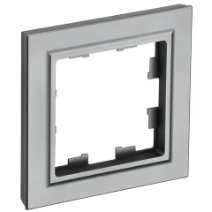 BRITE Рамка 1-мест. РУ-1-БрС сталь IEK BR-M12-K46