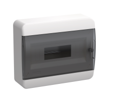 TEKFOR Корпус пластиковый ЩРН-П-12 IP41 черная прозрачная дверь IEK TF5-KP12-N-12-41-K01-K03