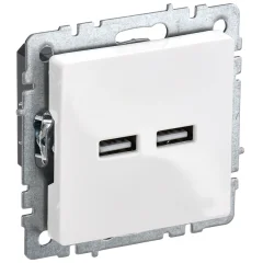 BRITE Роз. USB A+A 3,1А РЮ10-1-БрБ бел. IEK BR-U21-D31-K01