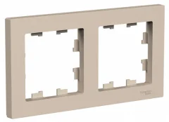 ATLASDESIGN 2-постовая РАМКА, универсальная,ПЕСОЧНЫЙ Systeme Electric ATN001202