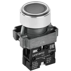 Кнопка LA167-BAF22 d=22мм 1р черная IEK BBT20-BAF22-2-22-67-K02