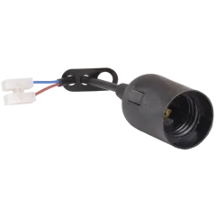 Ппл27-04-К52 Патрон подвесной с шнуром, пластик, Е27, черный (50 шт), стикер на изделии, EPP14-0 IEK