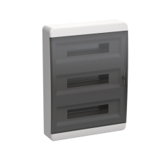 TEKFOR Корпус пластиковый ЩРН-П-54 IP41 черная прозрачная дверь IEK TF5-KP12-N-54-41-K01-K03