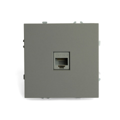 Розетка СП 1-м компьютерная RJ45 UTP механизм (платиново-серый) soft touch Эмили RST00-5117-10 STEKK