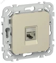 FLITE Розетка компьютерная RJ45 категория 5Е STP РК5е-1-1-ФлШ шампань IEK FI-K11-1-K37