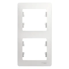 GLOSSA 2-постовая РАМКА, вертикальная, БЕЛЫЙ Systeme Electric GSL000106