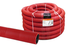 Труба гофрированная двустенная ПНД d 50 с зондом (50 м/уп.) красная TDM TDM Electric SQ0413-5050