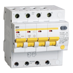 Диф. автомат АД14 4Р 16А 30мА IEK MAD10-4-016-C-030