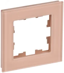 BRITE Рамка 1-мест. РУ-1-2-БрП стекло персиковый матовый IEK BR-M12-G-31-K96