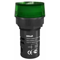 Лампа комм. ADDS D22 ЗЕЛЕНЫЙ LED 220В ЛK-22 DEKraft 25002DEK