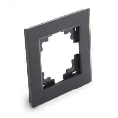 Рамка 1-местная, стекло, серия Катрин, GFR00-7001-05, черный STEKKER 39518