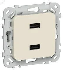 FLITE Розетка USB A+A 3,1А РЮ-2-ФлСл сливочный IEK FI-U21-D31-K86