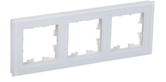 BRITE Рамка 3 -местная РУ-3-2-БрБ стекло белый IEK BR-M32-G-K01