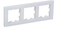 BRITE Рамка 3 -местная РУ-3-2-БрБ стекло белый IEK BR-M32-G-K01