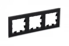 Рамка 3 поста ATLASDESIGN NATURE, черное матовое стекло (пластик) Systeme Electric ATN331003