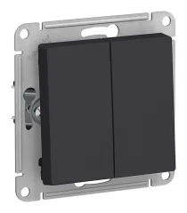 Выключатель 2-клавишный КНОПОЧНЫЙ ATLASDESIGN, скрытый монтаж, карбон Schneider Ele Systeme Electric