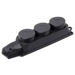 РБ33-1-0м Розетка (колодка) трехместная ОМЕГА IP44 IEK PKR61-016-2-K02