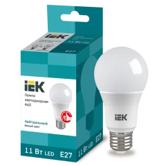 Лампа LED A60 груша 11Вт 230В 4000К E27 IEK LLE-A60-11-230-40-E27
