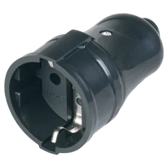 Розетка разборная прямая РПп10-02-Ст с заземляющим контактом 16А черная IEK ERP10-16-01-K02