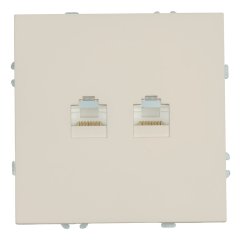 Розетка компьютерная 2-местная RJ-45 (механизм), , серия Эмили, RST00-5111-08, кашемир, soft STEKKER