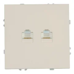 Розетка компьютерная 2-местная RJ-45 (механизм), , серия Эмили, RST00-5111-08, кашемир, soft STEKKER