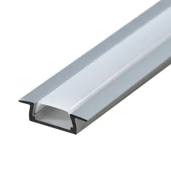 Профиль алюминиевый "встраиваемый" без крепежей, серебро, 2000*22*6мм CAB251 с матовым экраном Feron