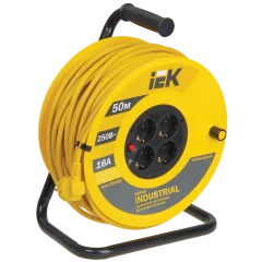 Катушка УК50 4 места 2P+PE/50м 3х1,5мм2 "Industrial" IEK WKP15-16-04-50