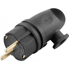 Вилка угловая с/з, каучук, 250В, 16A, IP44, серия Одри, RPG16-21-442 (В 16-002), черный 3274 STEKKER