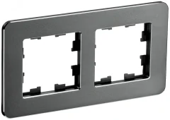 BRITE Рамка 2 поста РУ-2-1-Бр металл титан RE IEK BR-M22-M-01-K48
