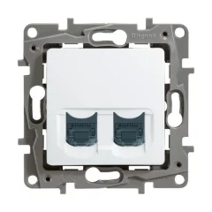 Etika Белый Розетка компьютерная 2-ая RJ45, категория 5е UTP Legrand 672255