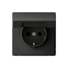 ARTGALLERY РОЗЕТКА с заземл. со шторк. с крышк., 16А, IP20, механизм, быстрозажим. клем., БАЗАЛЬТ Sy