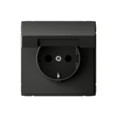ARTGALLERY РОЗЕТКА с заземл. со шторк. с крышк., 16А, IP20, механизм, быстрозажим. клем., БАЗАЛЬТ Sy