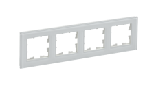 BRITE Рамка 4 -местная РУ-4-2-БрБ стекло белый IEK BR-M42-G-K01