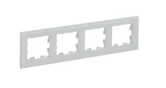 BRITE Рамка 4 -местная РУ-4-2-БрБ стекло белый IEK BR-M42-G-K01