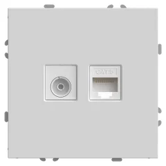 Розетка СП TV комп. RJ-45 механизм (белый фарфор) soft touch Эмили RST00-5106-01 STEKKER 49872