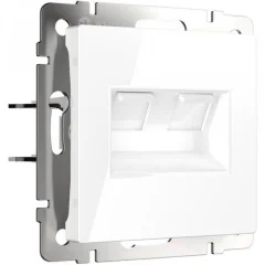Розетка двойная Ethernet RJ-45 (белая) W1181101 Werkel a051115