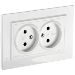 BRITE Роз. 2-я без з/к/ш 10А в сб. РС12-2-БрБ бел. IEK BR-R20-10-K01-F