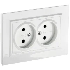 BRITE Роз. 2-я без з/к/ш 10А в сб. РС12-2-БрБ бел. IEK BR-R20-10-K01-F