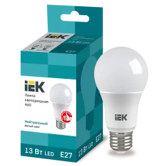 Лампа LED A60 груша 13Вт 230В 4000К E27 IEK LLE-A60-13-230-40-E27