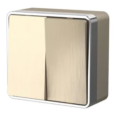 Выключатель двухклавишный Gallant (шампань рифленый) W5020010 Werkel a051044