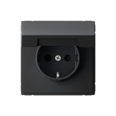 ARTGALLERY РОЗЕТКА с заземл. со шторк. с крышк., 16А, IP20, механизм, быстрозажим. клем., КАРБОН Sys