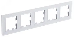 ATLASDESIGN NATURE рамка пятипостовая, ОРГАНИЧЕСКОЕ СТЕКЛО БЕЛЫЙ Systeme Electric ATN320105